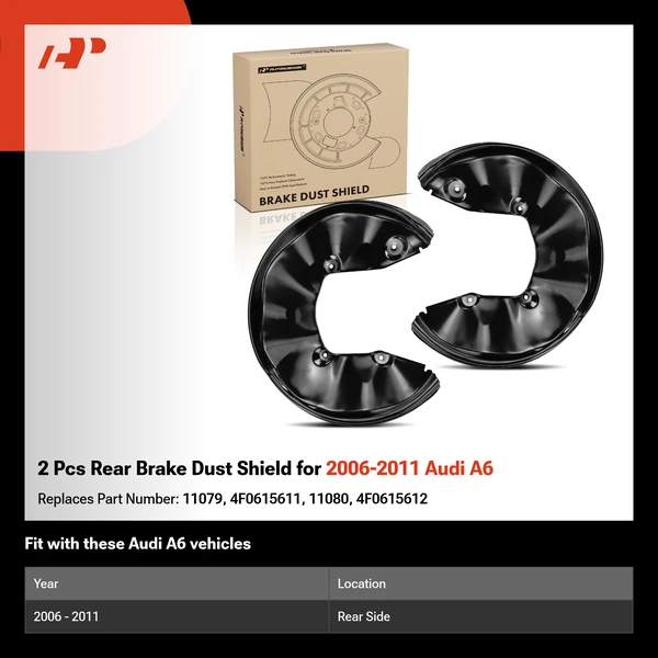 2 Pcs Rear Brake Dust Shield for 2006-2011 Audi A6