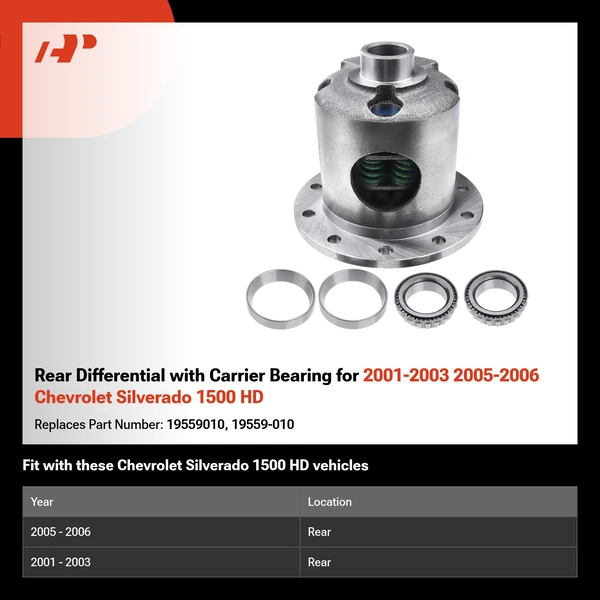 Rear Differential with Carrier Bearing for 2001-2003 2005-2006 Chevrolet Silverado 1500 HD