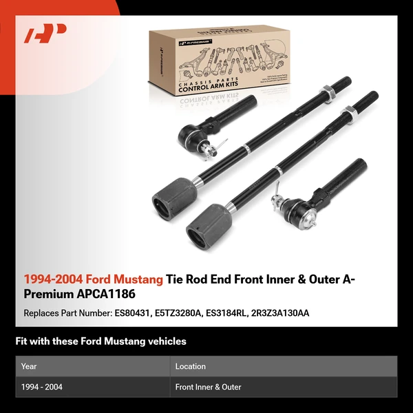 1994-2004 Ford Mustang Tie Rod End Front Inner & Outer A-Premium APCA1186