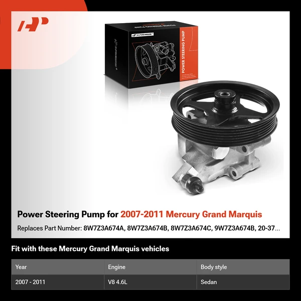 Power Steering Pump for 2007-2011 Mercury Grand Marquis