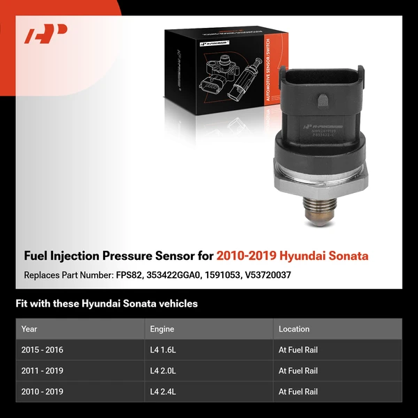 Fuel Injection Pressure Sensor for 2010-2019 Hyundai Sonata