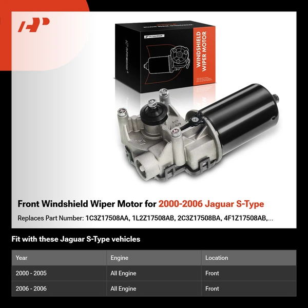 Front Windshield Wiper Motor for 2000-2006 Jaguar S-Type