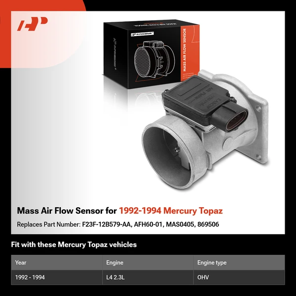 Mass Air Flow Sensor for 1992-1994 Mercury Topaz