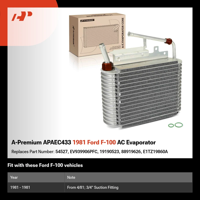 A-Premium APAEC433 1981 Ford F-100 AC Evaporator