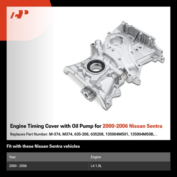 Engine Timing Cover with Oil Pump for 2000-2006 Nissan Sentra