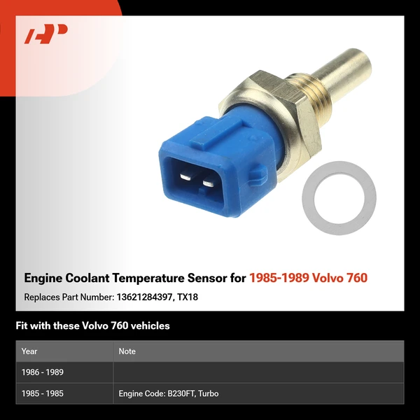 Engine Coolant Temperature Sensor for 1985-1989 Volvo 760