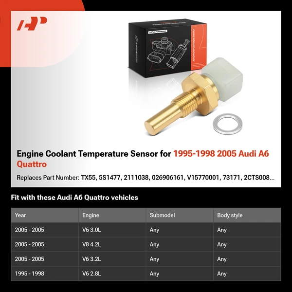 Engine Coolant Temperature Sensor for 1995-1998 2005 Audi A6 Quattro