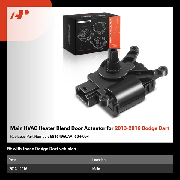 Main HVAC Heater Blend Door Actuator for 2013-2016 Dodge Dart