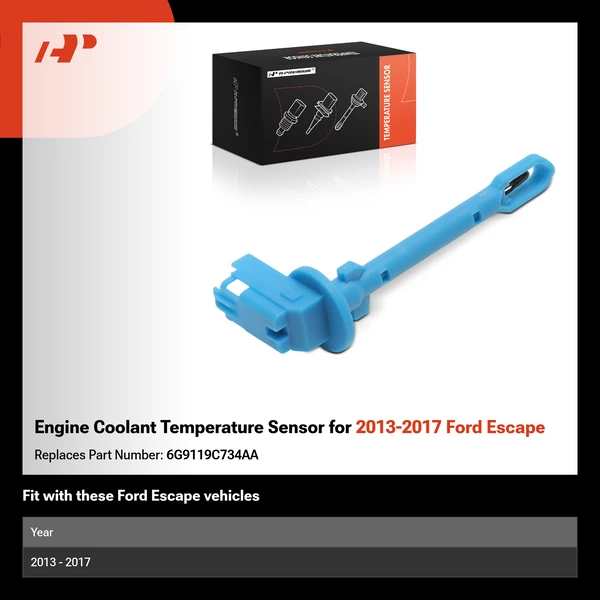 Engine Coolant Temperature Sensor for 2013-2017 Ford Escape