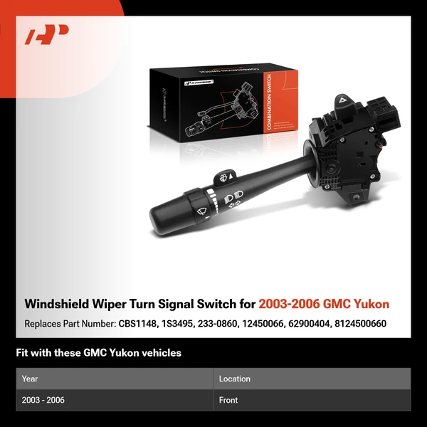 Windshield Wiper Turn Signal Switch for 2003-2006 GMC Yukon