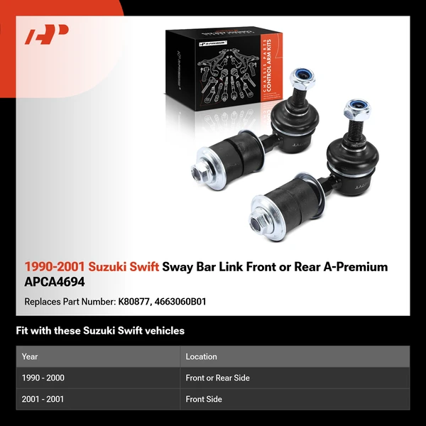 1990-2001 Suzuki Swift Sway Bar Link Front or Rear A-Premium APCA4694