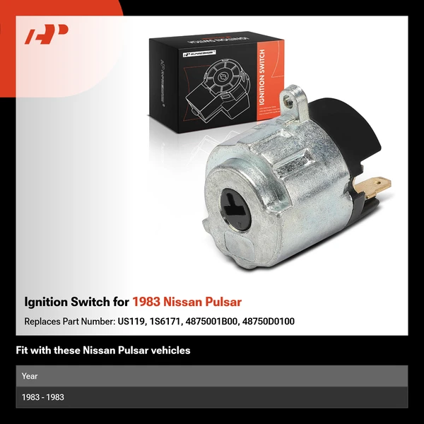 Ignition Switch for 1983 Nissan Pulsar