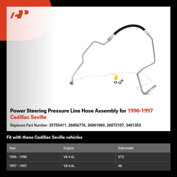 Power Steering Pressure Line Hose Assembly for 1996-1997 Cadillac Seville