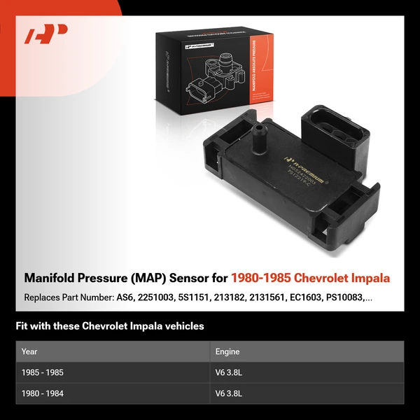 Manifold Pressure (MAP) Sensor for 1980-1985 Chevrolet Impala