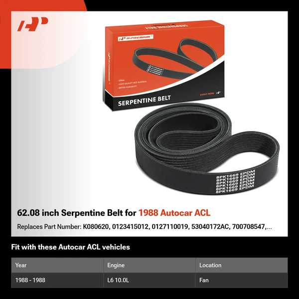 62.08 inch Serpentine Belt for 1988 Autocar ACL
