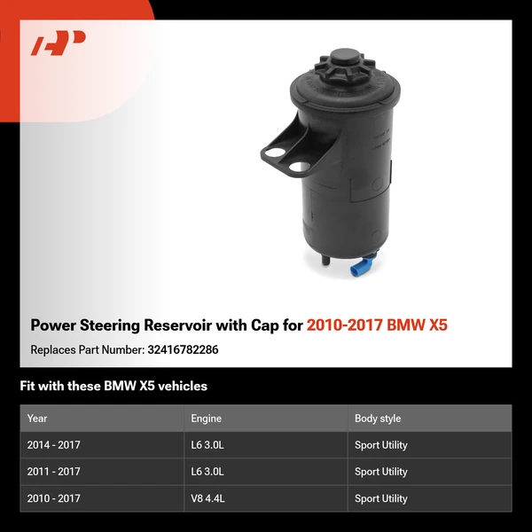 Power Steering Reservoir with Cap for 2010-2017 BMW X5