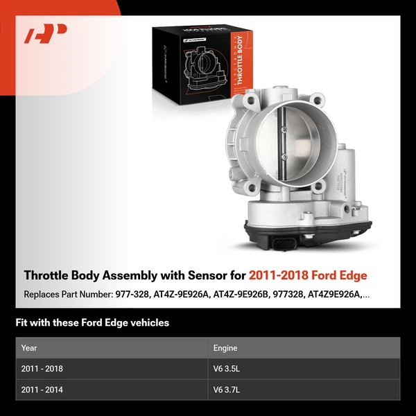 Throttle Body Assembly with Sensor for 2011-2018 Ford Edge