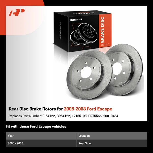 Rear Disc Brake Rotors for 2005-2008 Ford Escape