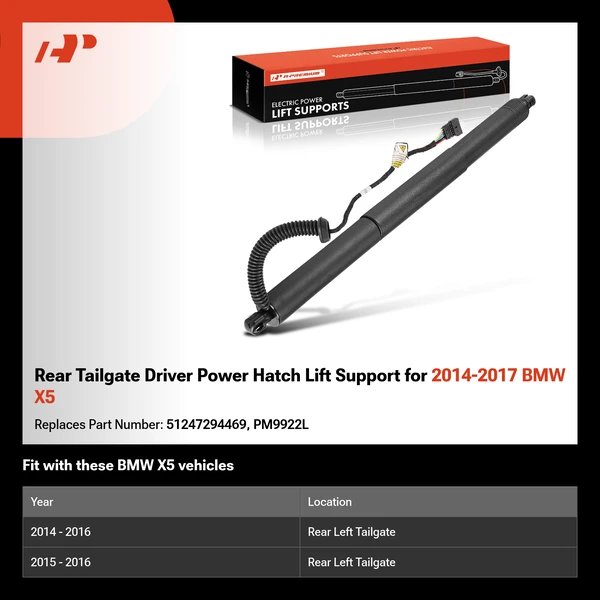 Rear Tailgate Driver Power Hatch Lift Support for 2014-2017 BMW X5