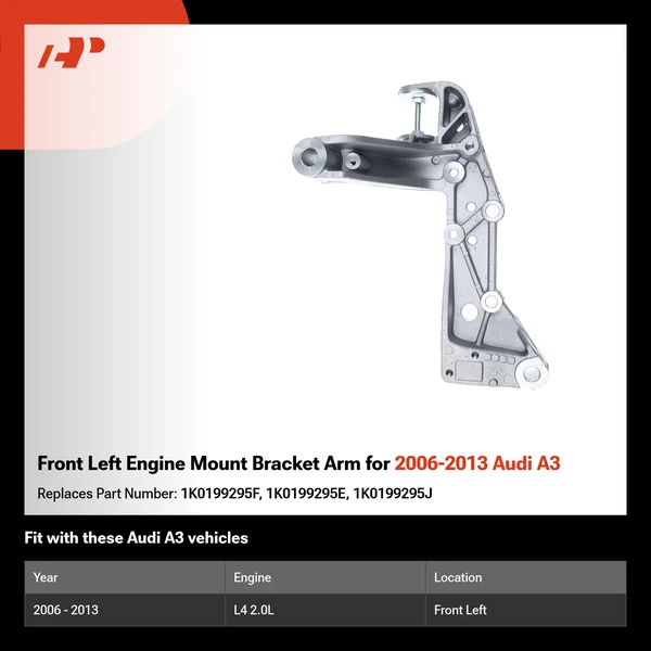 Front Left Engine Mount Bracket Arm for 2006-2013 Audi A3