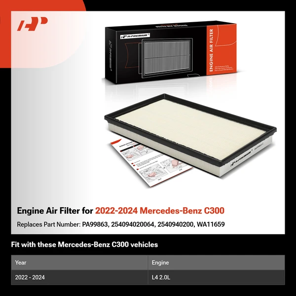 Engine Air Filter for 2022-2024 Mercedes-Benz C300