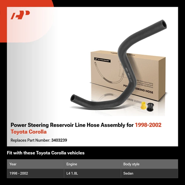 Power Steering Reservoir Line Hose Assembly for 1998-2002 Toyota Corolla