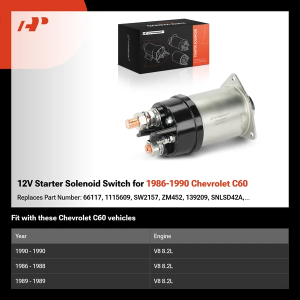 12V Starter Solenoid Switch for 1986-1990 Chevrolet C60