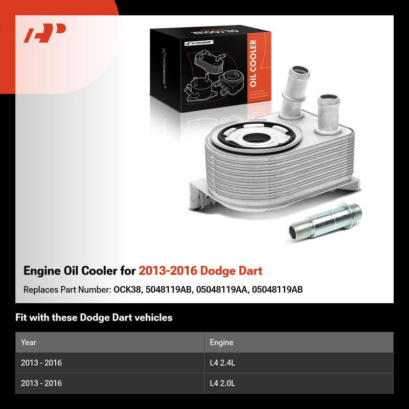 Engine Oil Cooler for 2013-2016 Dodge Dart