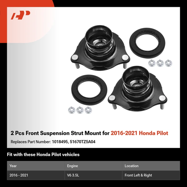 2 Pcs Front Suspension Strut Mount for 2016-2021 Honda Pilot