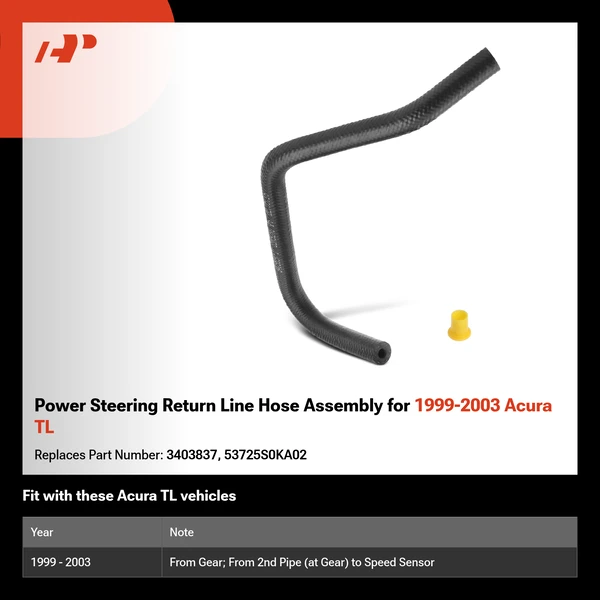 Power Steering Return Line Hose Assembly for 1999-2003 Acura TL