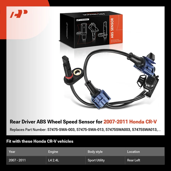 Rear Driver ABS Wheel Speed Sensor for 2007-2011 Honda CR-V