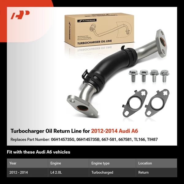 Turbocharger Oil Return Line for 2012-2014 Audi A6