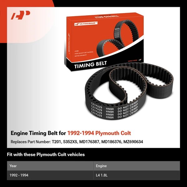 Engine Timing Belt for 1992-1994 Plymouth Colt