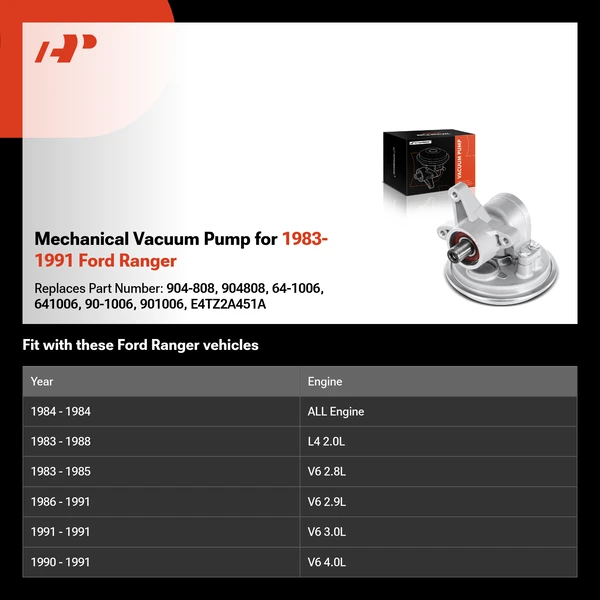 Mechanical Vacuum Pump for 1983-1991 Ford Ranger