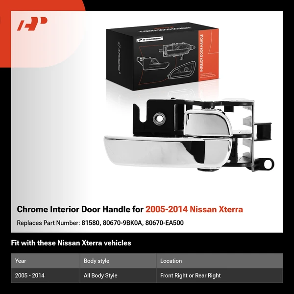 Chrome Interior Door Handle for 2005-2014 Nissan Xterra