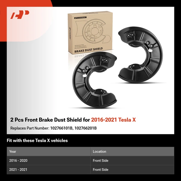 2 Pcs Front Brake Dust Shield for 2016-2021 Tesla X