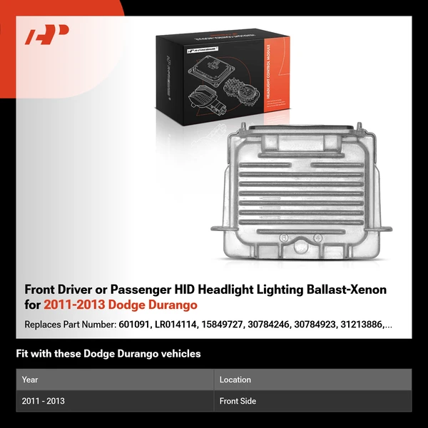 Front Driver or Passenger HID Headlight Lighting Ballast-Xenon for 2011-2013 Dodge Durango