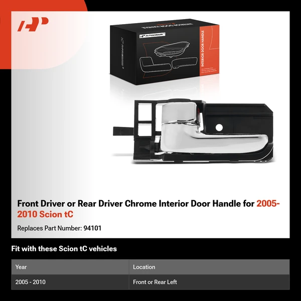 Front Driver or Rear Driver Chrome Interior Door Handle for 2005-2010 Scion tC