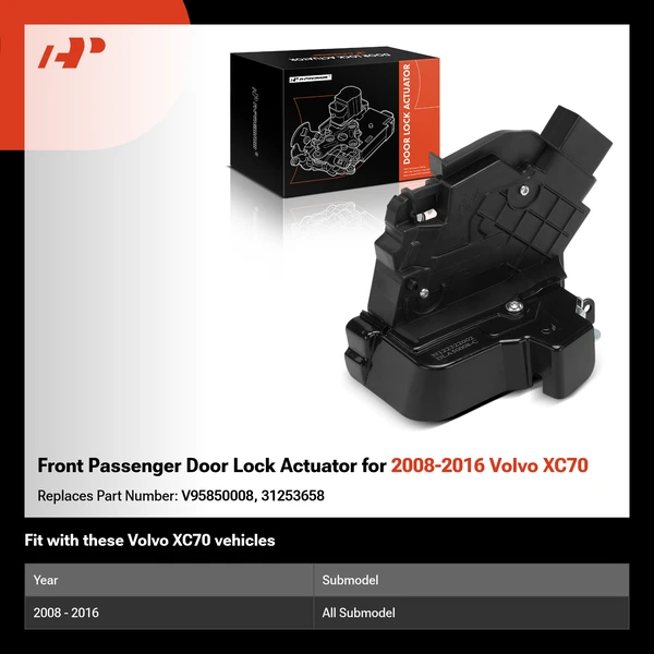 Front Passenger Door Lock Actuator for 2008-2016 Volvo XC70
