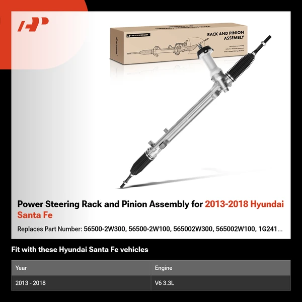 Power Steering Rack and Pinion Assembly for 2013-2018 Hyundai Santa Fe
