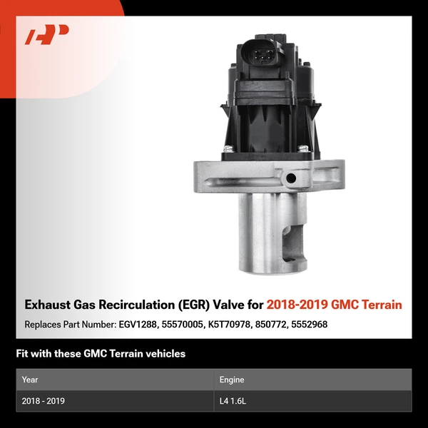Exhaust Gas Recirculation (EGR) Valve for 2018-2019 GMC Terrain
