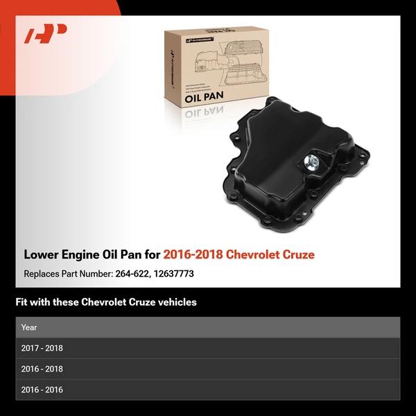 Lower Engine Oil Pan for 2016-2018 Chevrolet Cruze