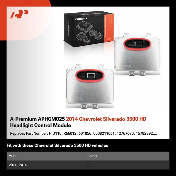 A-Premium APHCM025 2014 Chevrolet Silverado 3500 HD Headlight Control Module