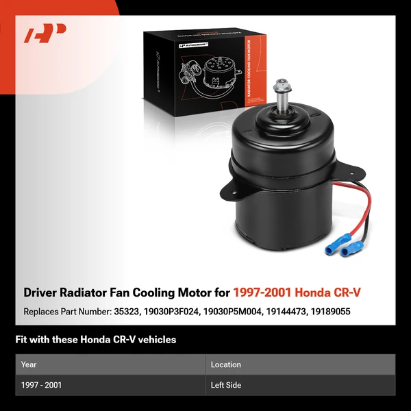 Driver Radiator Fan Cooling Motor for 1997-2001 Honda CR-V