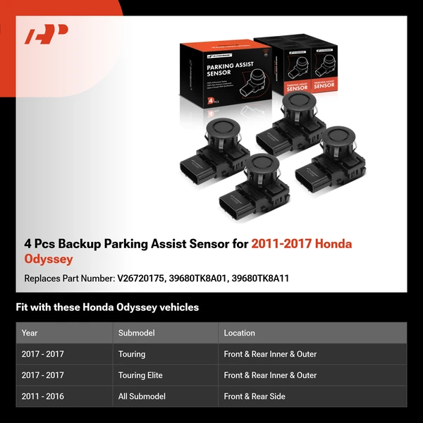 4 Pcs Backup Parking Assist Sensor for 2011-2017 Honda Odyssey