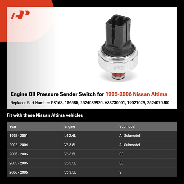 Engine Oil Pressure Sender Switch for 1995-2006 Nissan Altima