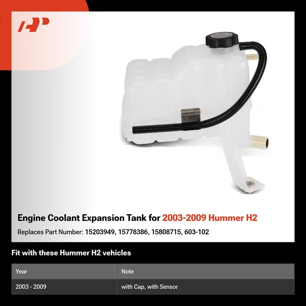 Engine Coolant Expansion Tank for 2003-2009 Hummer H2