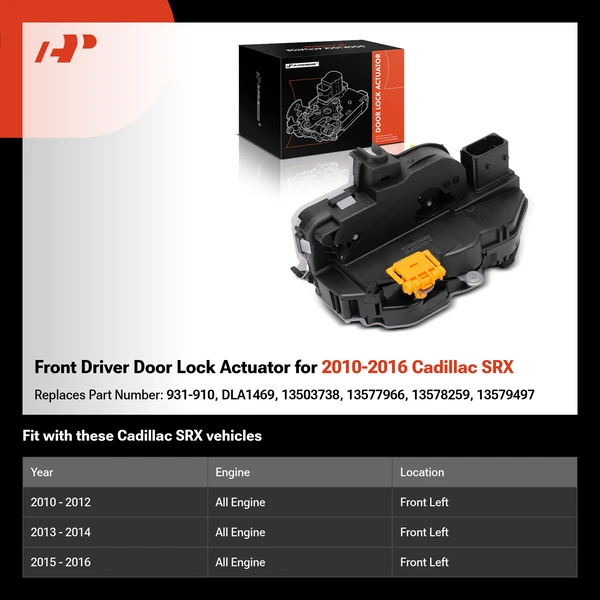 Front Driver Door Lock Actuator for 2010-2016 Cadillac SRX