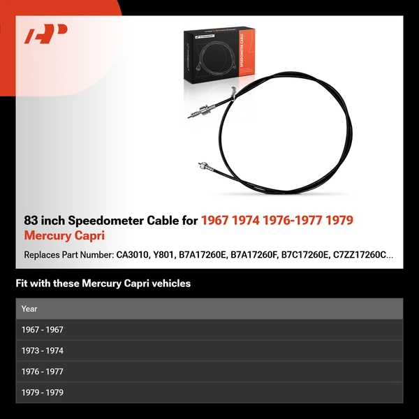 83 inch Speedometer Cable for 1967 1974 1976-1977 1979 Mercury Capri