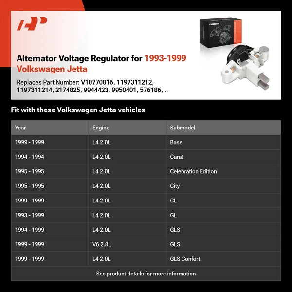 Alternator Voltage Regulator for 1993-1999 Volkswagen Jetta